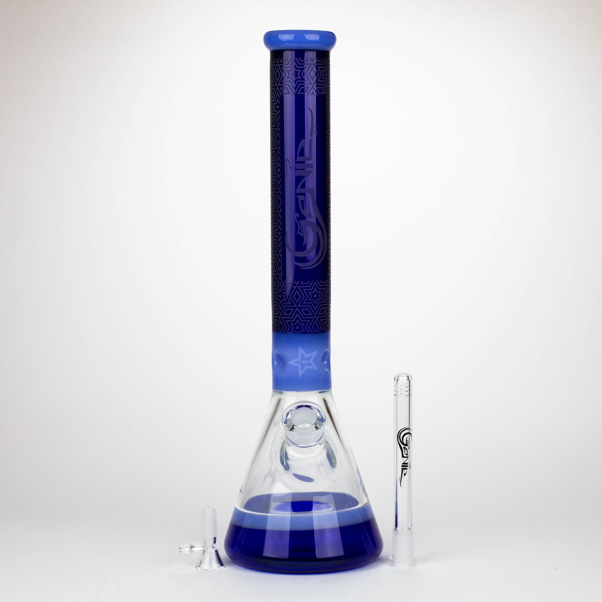 Genie | 17" sandblasted artwork tube 7 mm glass water bong [GB21006]_6