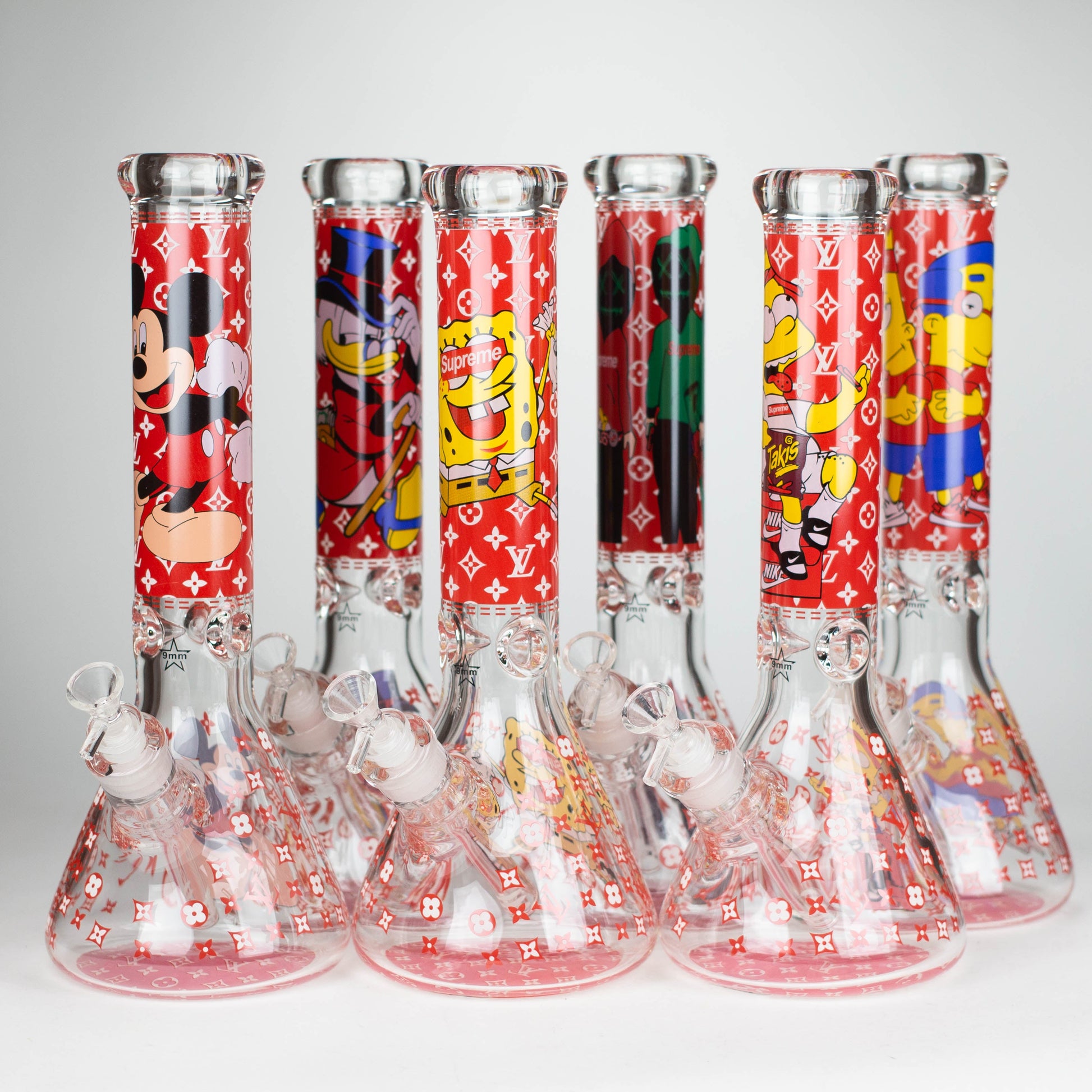 14" Cartoon Glow 9 mm glass bong [PIP835]_0