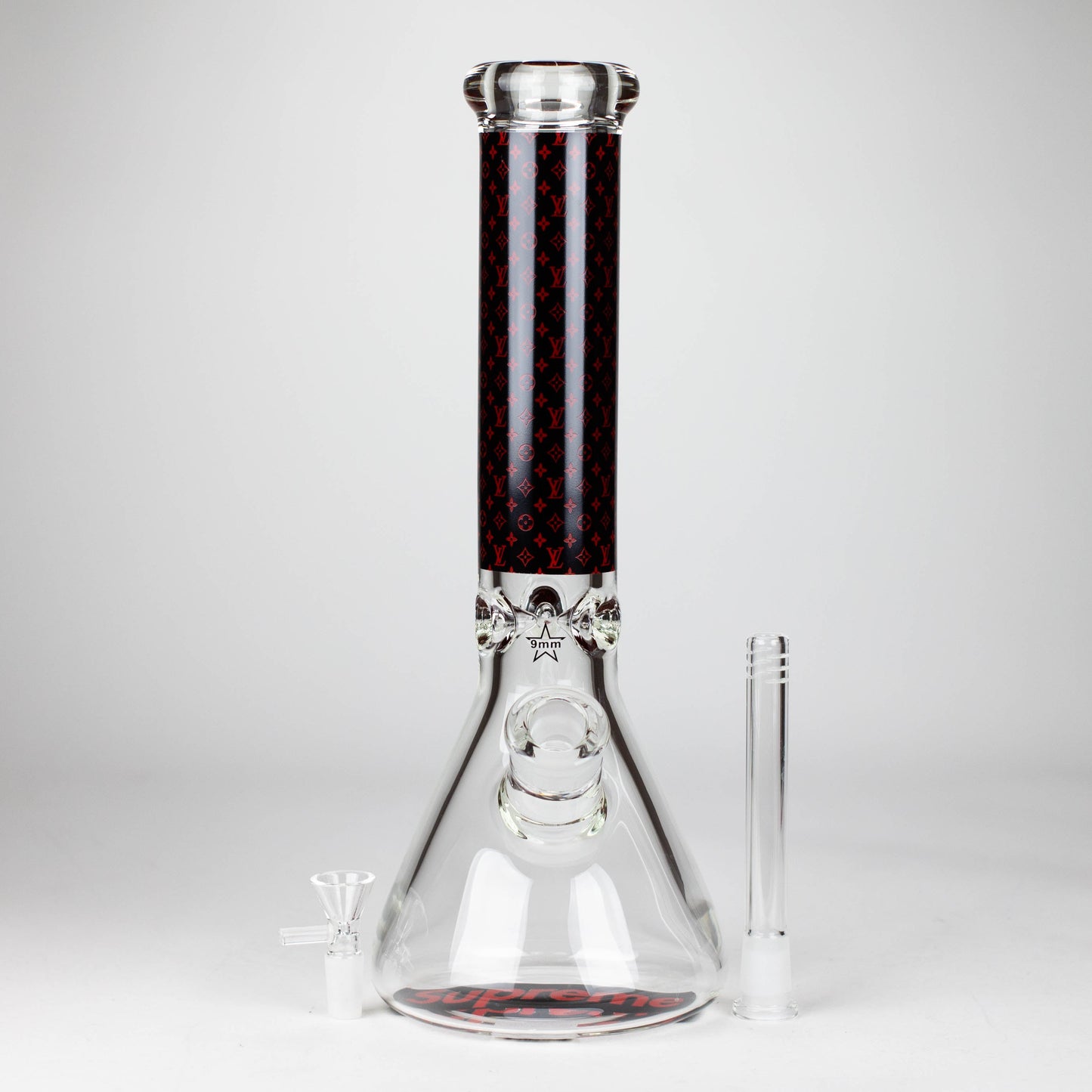 14" Luxury Pattern 9mm glass bong [PIP871]_4