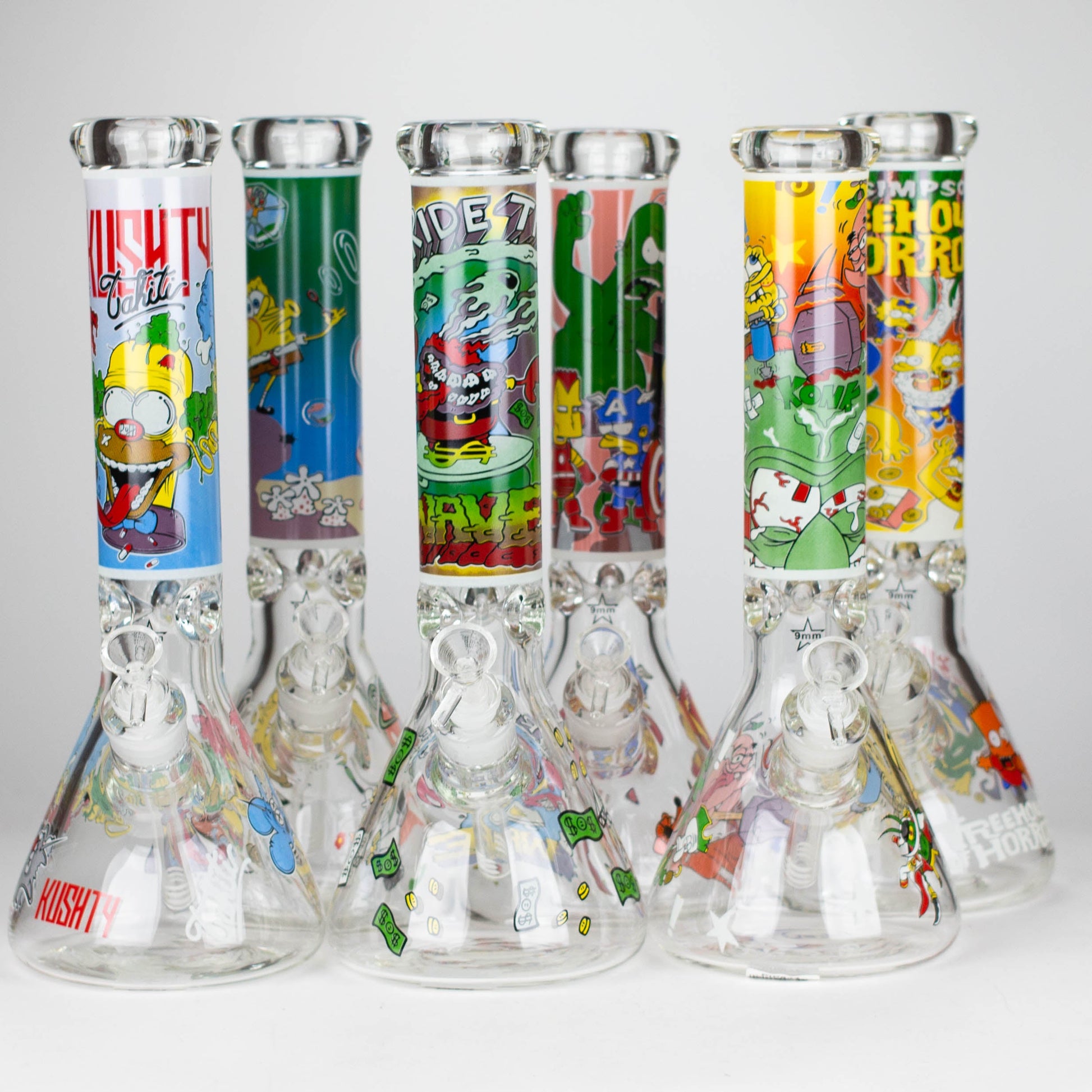 14" Cartoon Glow 9 mm glass bong [PIP834]_0