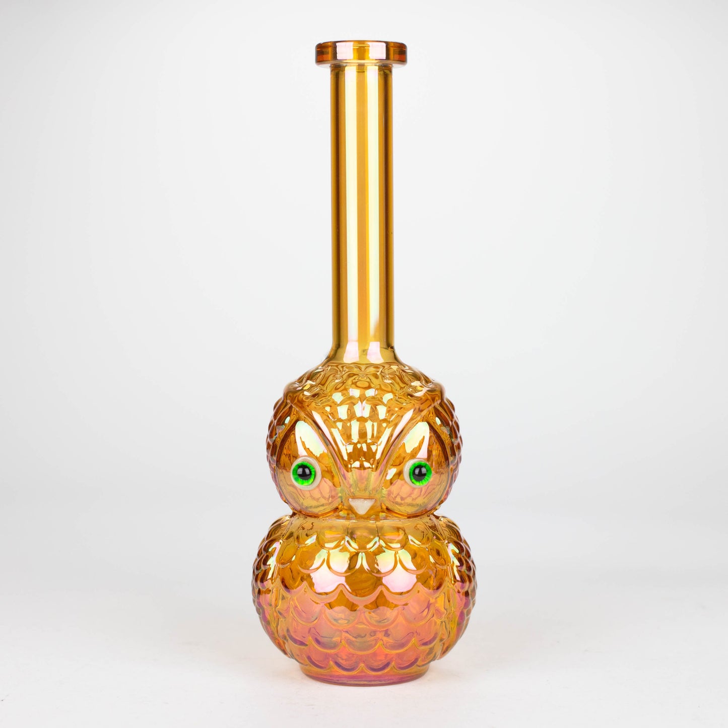 9" Owl Electroplate Glass Bong_3