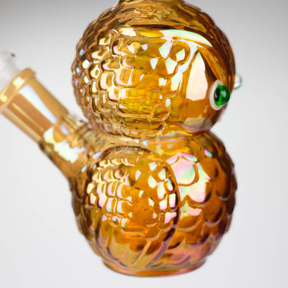 9" Owl Electroplate Glass Bong_9