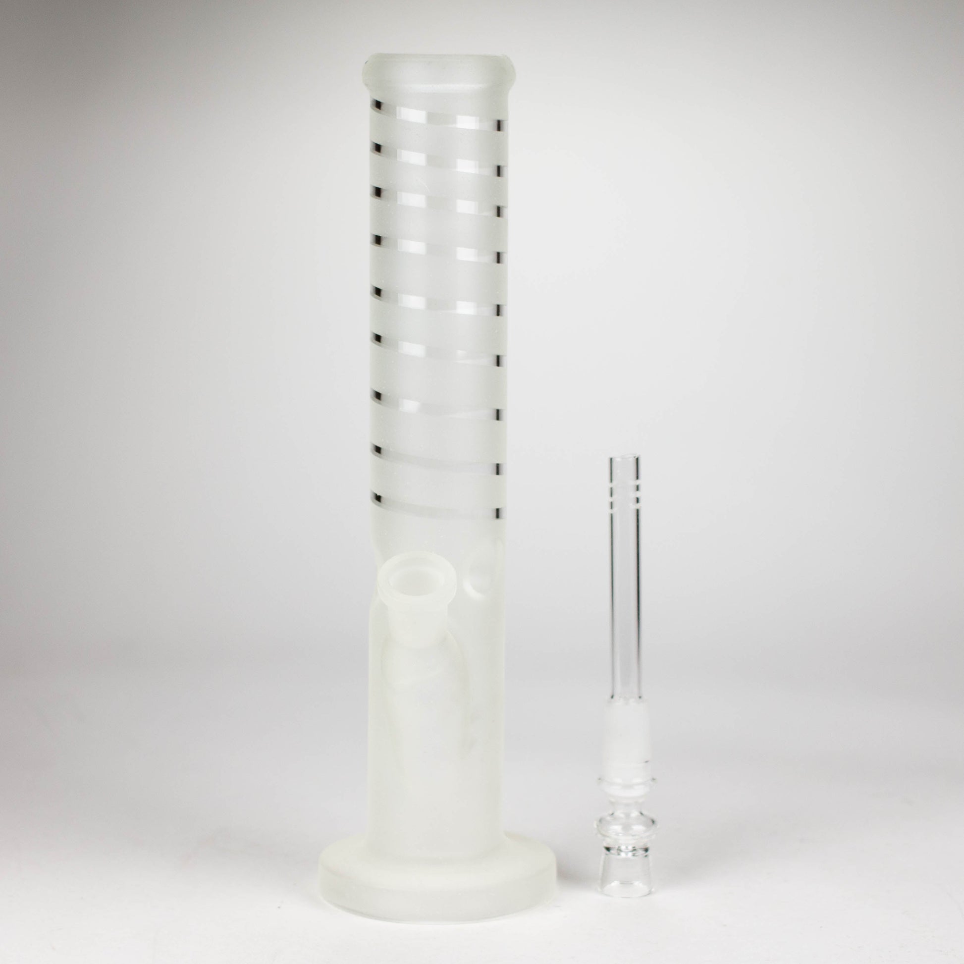 12" GLOW IN DARK STRAIGHT TUBE BONG WITH ICE CATCHER_7