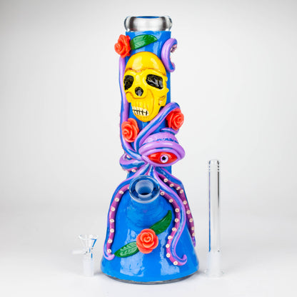 13" Resin 3D Octo-Skull  glass beaker  [DY526]_7