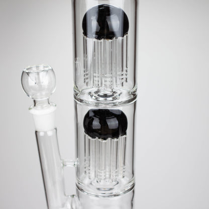 16" Color accented double percolator glass bong_6