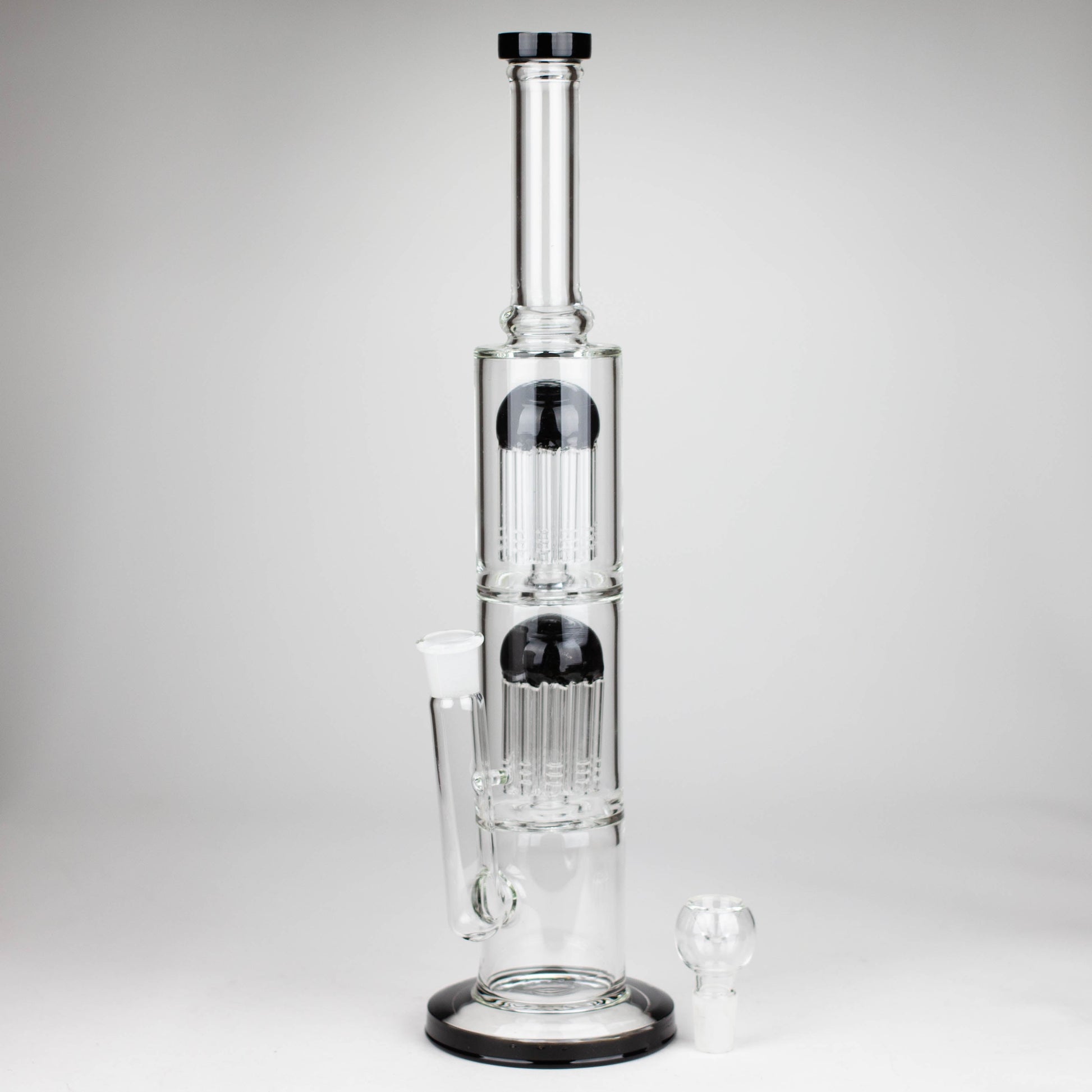 16" Color accented double percolator glass bong_1