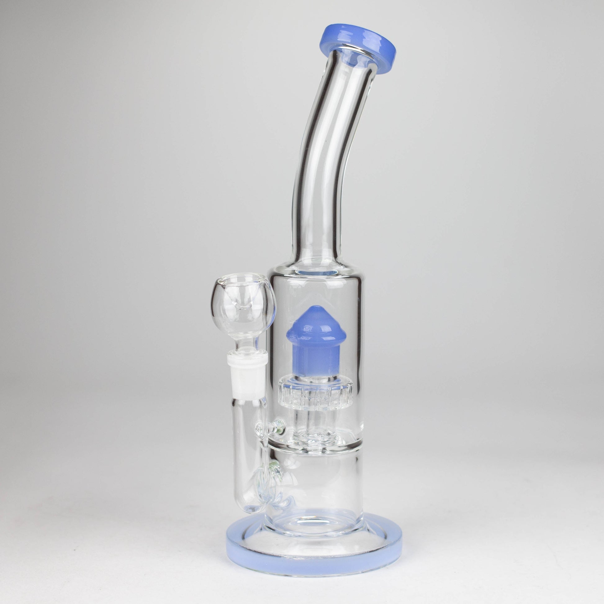 12" color accented bent neck glass bong_3