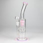 12" color accented bent neck glass bong_4