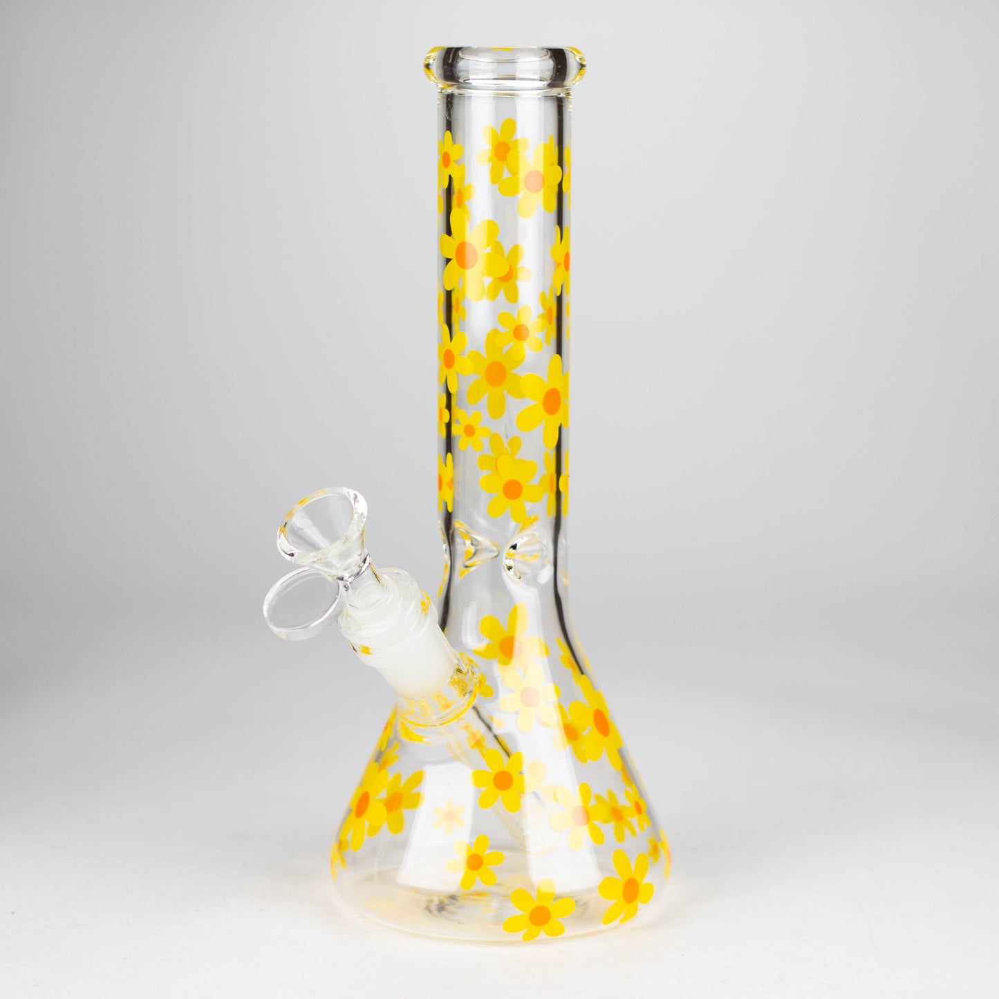 10" Glow in the dark Glass Bong With Flower Design_2