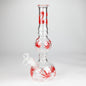 11" Rourd Shape Glass Bong With Leaf Design_6