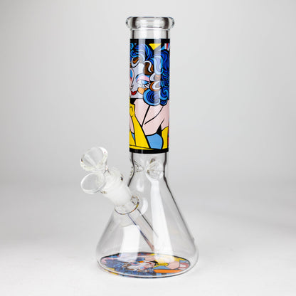 10" Glass Bong With Abstract Art Design_2