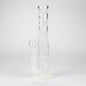 14" Glow in the dark straight tube glass bong with honey comb diffuser_0