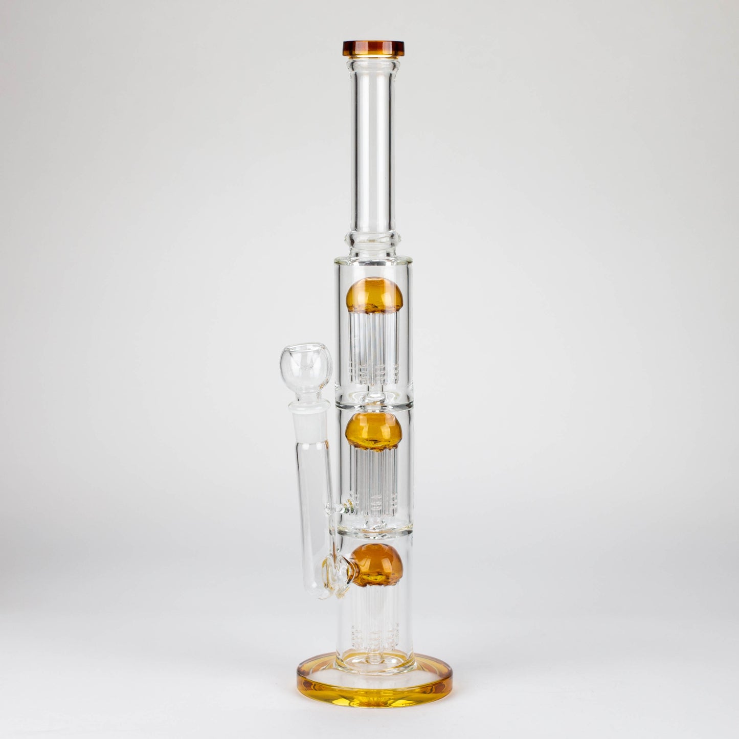 16" straight tube glass water bong with tree-arm percolator and diffuser_1