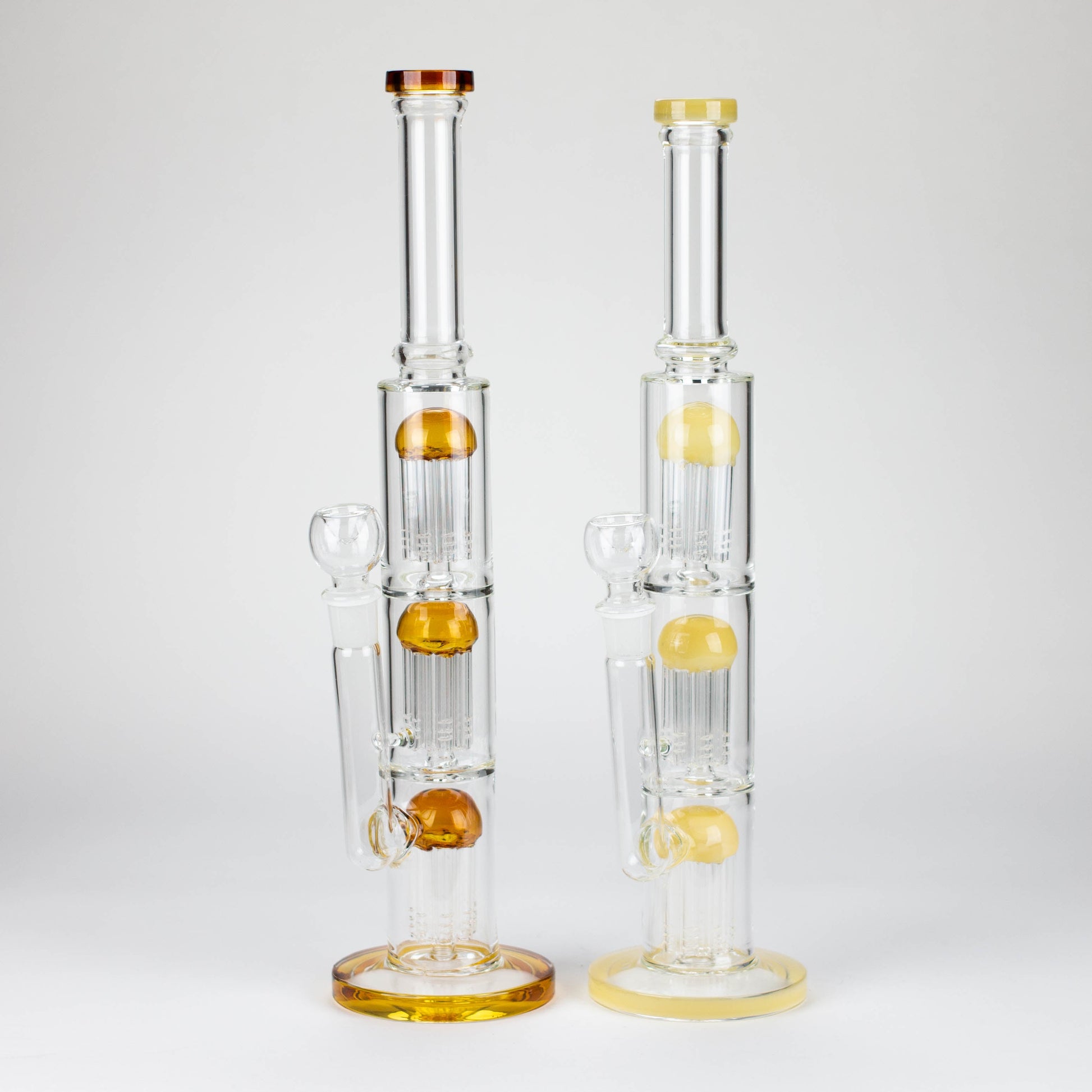 16" straight tube glass water bong with tree-arm percolator and diffuser_0