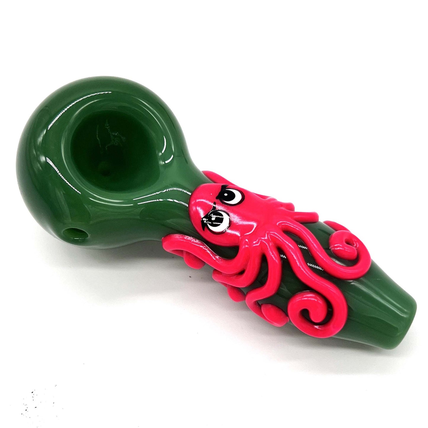 Octopus Glow In The Dark Glass Smoking Spoon Hand Pipe_4