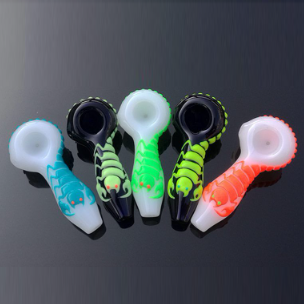 Scorpion Glow In The Dark Glass Smoking Spoon Hand Pipe_7