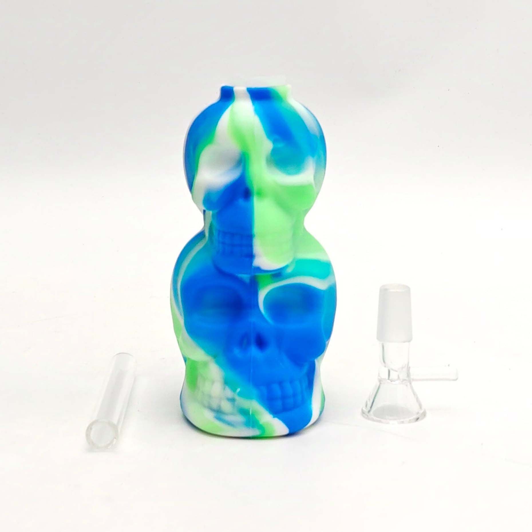 6" Double Skull Silicone Water Pipe_4