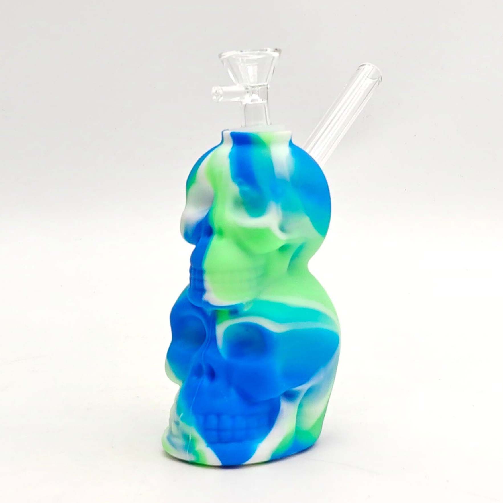 6" Double Skull Silicone Water Pipe_3