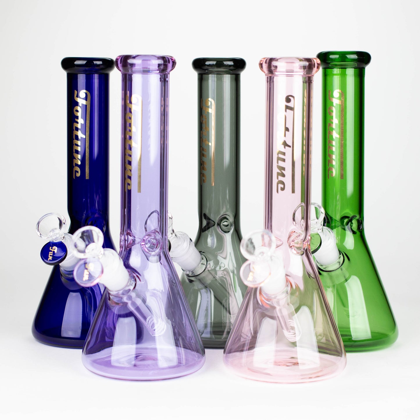 Fortune | 10" 4mm Coloured Glass Bong Assorted Colour_0