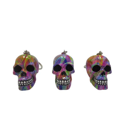 Resin With Water Transfer Printing Skull Key Chain-Assorted_14