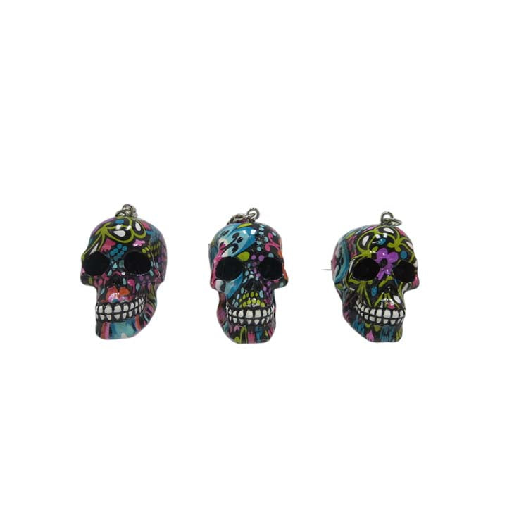 Resin With Water Transfer Printing Skull Key Chain-Assorted_10