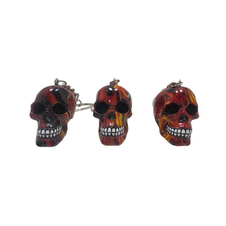 Resin With Water Transfer Printing Skull Key Chain-Assorted_12