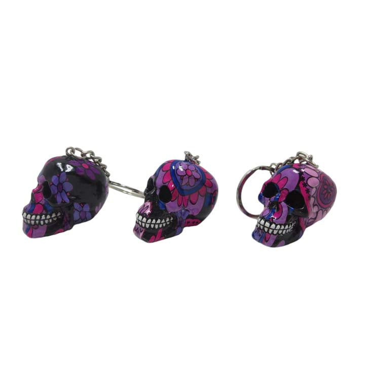 Resin With Water Transfer Printing Skull Key Chain-Assorted_13