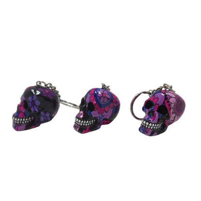 Resin With Water Transfer Printing Skull Key Chain-Assorted_13