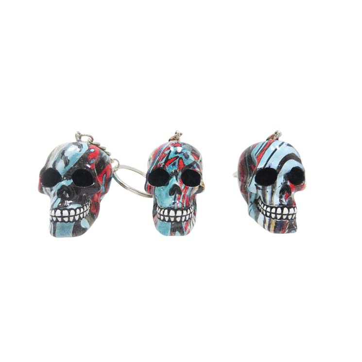 Resin With Water Transfer Printing Skull Key Chain-Assorted_8