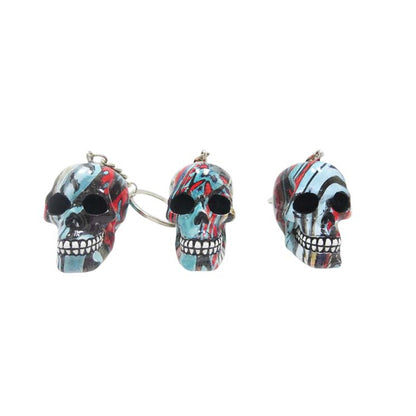 Resin With Water Transfer Printing Skull Key Chain-Assorted_8