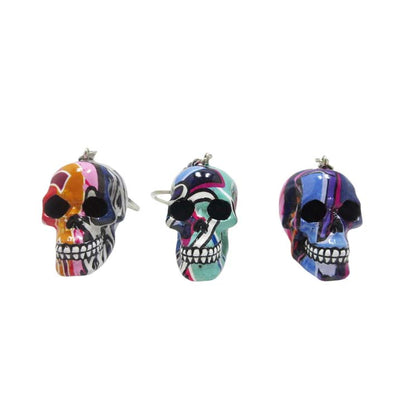 Resin With Water Transfer Printing Skull Key Chain-Assorted_7