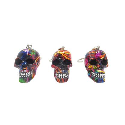 Resin With Water Transfer Printing Skull Key Chain-Assorted_19