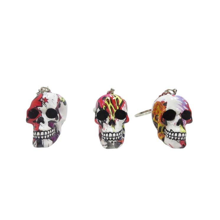 Resin With Water Transfer Printing Skull Key Chain-Assorted_17