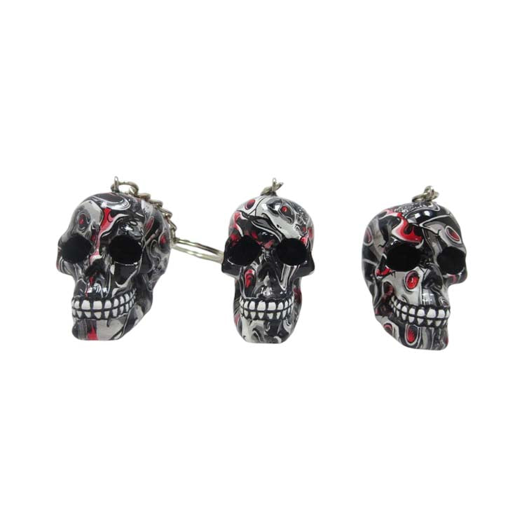 Resin With Water Transfer Printing Skull Key Chain-Assorted_15