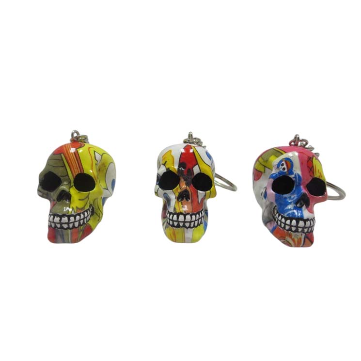 Resin With Water Transfer Printing Skull Key Chain-Assorted_16