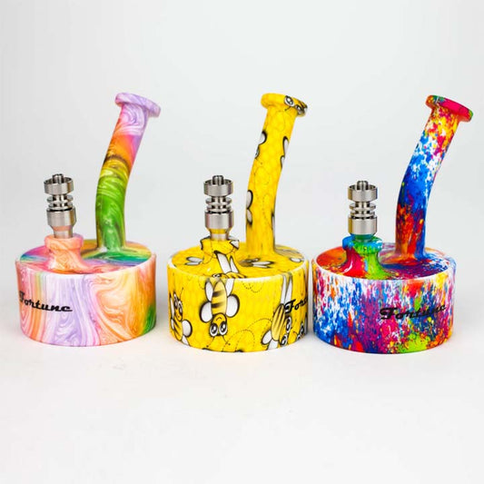 5" Silicone Hydrographic Dab Rig-Assorted_0