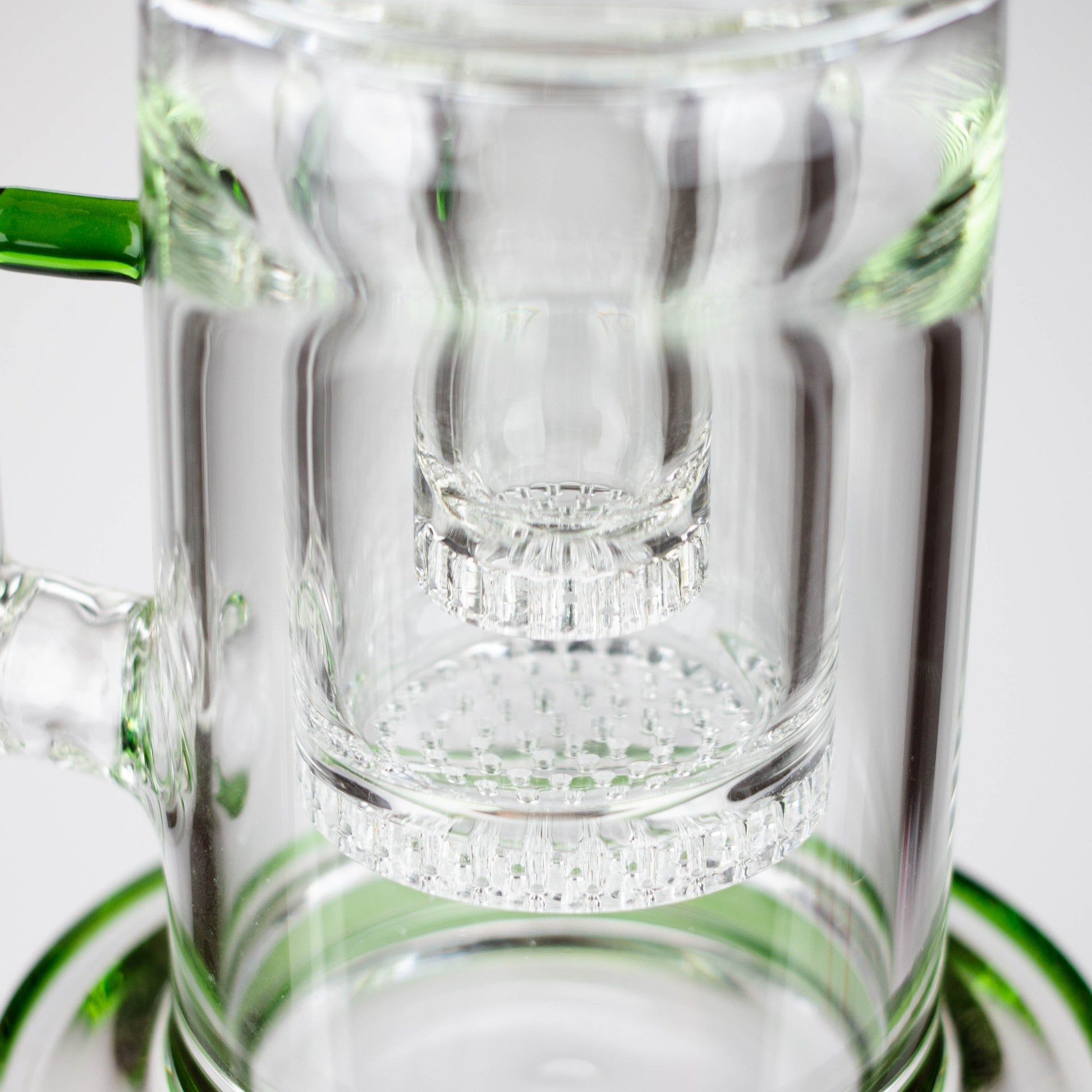 H2O | 18" 7mm glass bong with double layer honeycomb [H2O-5015]_1