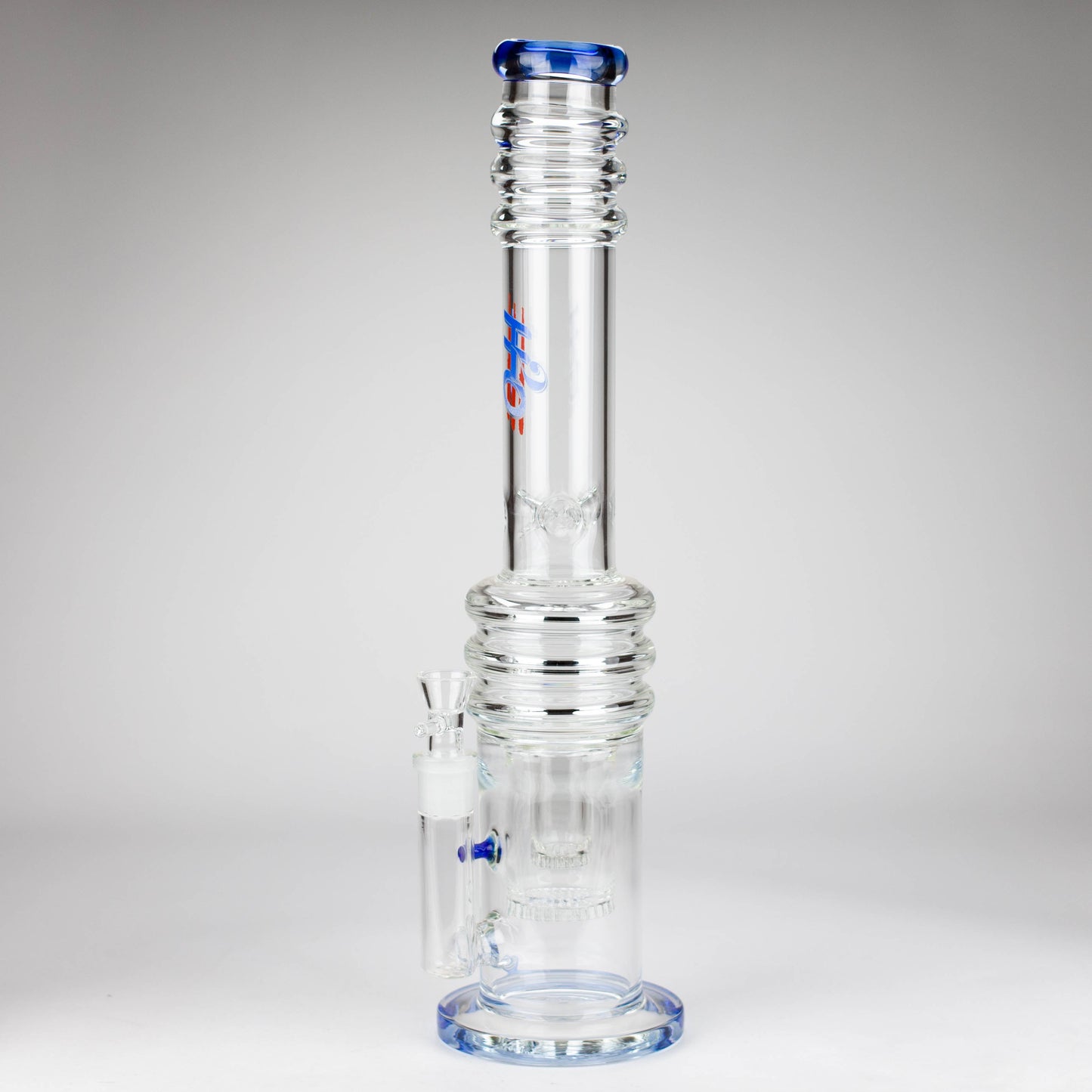 H2O | 18" 7mm glass bong with double layer honeycomb [H2O-5015]_4