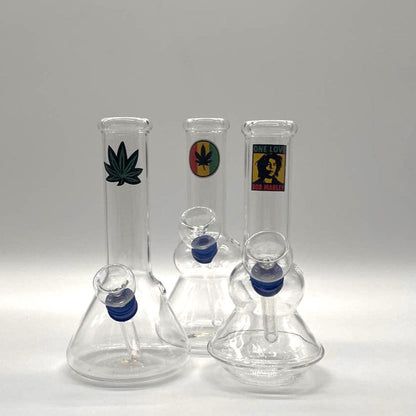 Stamped Glass Water Pipe 6" - Assorted Designs_4