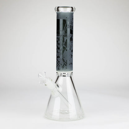 14" High Quality engraved Beaker Glass Bong  [C2664-3]_2