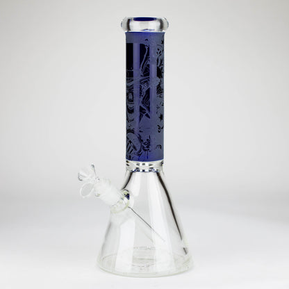 14" High Quality engraved Beaker Glass Bong  [C2664-3]_5