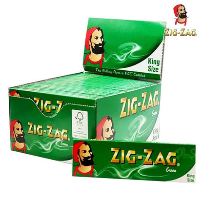 Zig Zag Green King Size Slim Rolling Papers_0