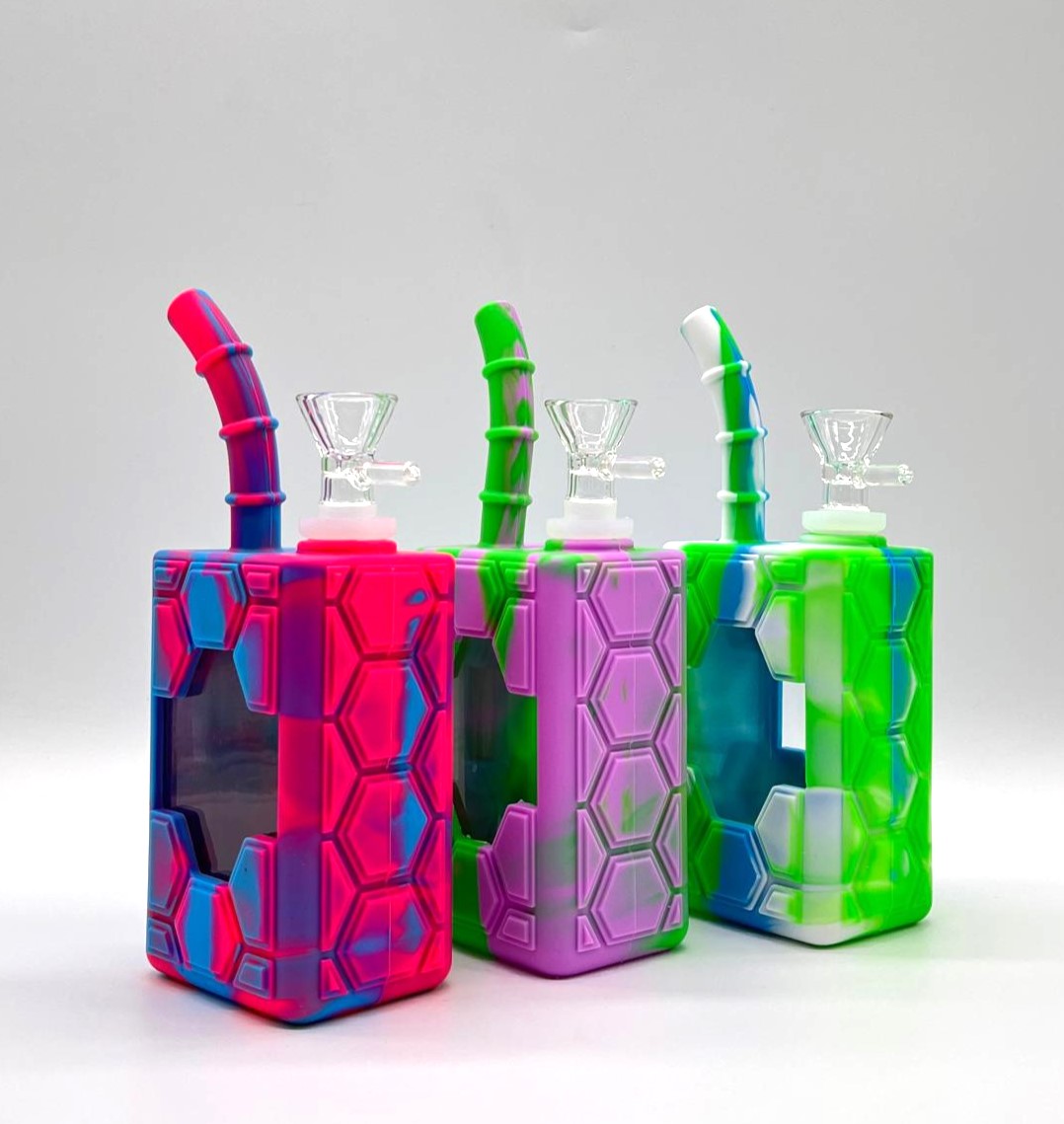 7" Silicone Juice Box bong-Assorted Color_3