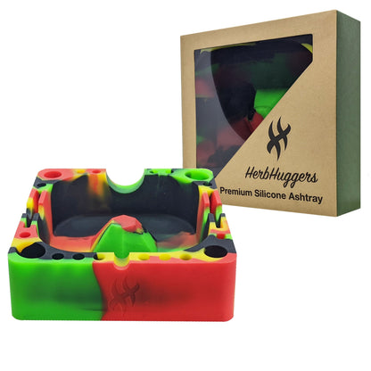 Herbhuggers | Premium Silicone Ashtray Featuring Center Tap Ash and Glassware Clearer with Accessory Organizing Slot Holders_11