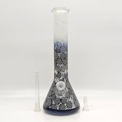 14" 5mm Abstract Design Beaker Glass Bong [LOT0072]_8