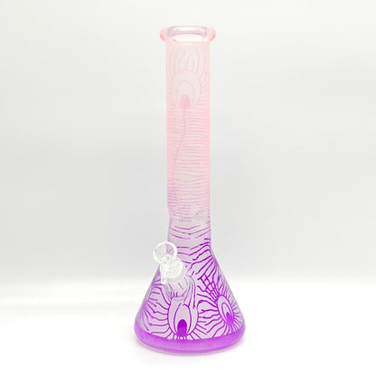 14" 5mm Abstract Design Beaker Glass Bong [LOT0072]_7