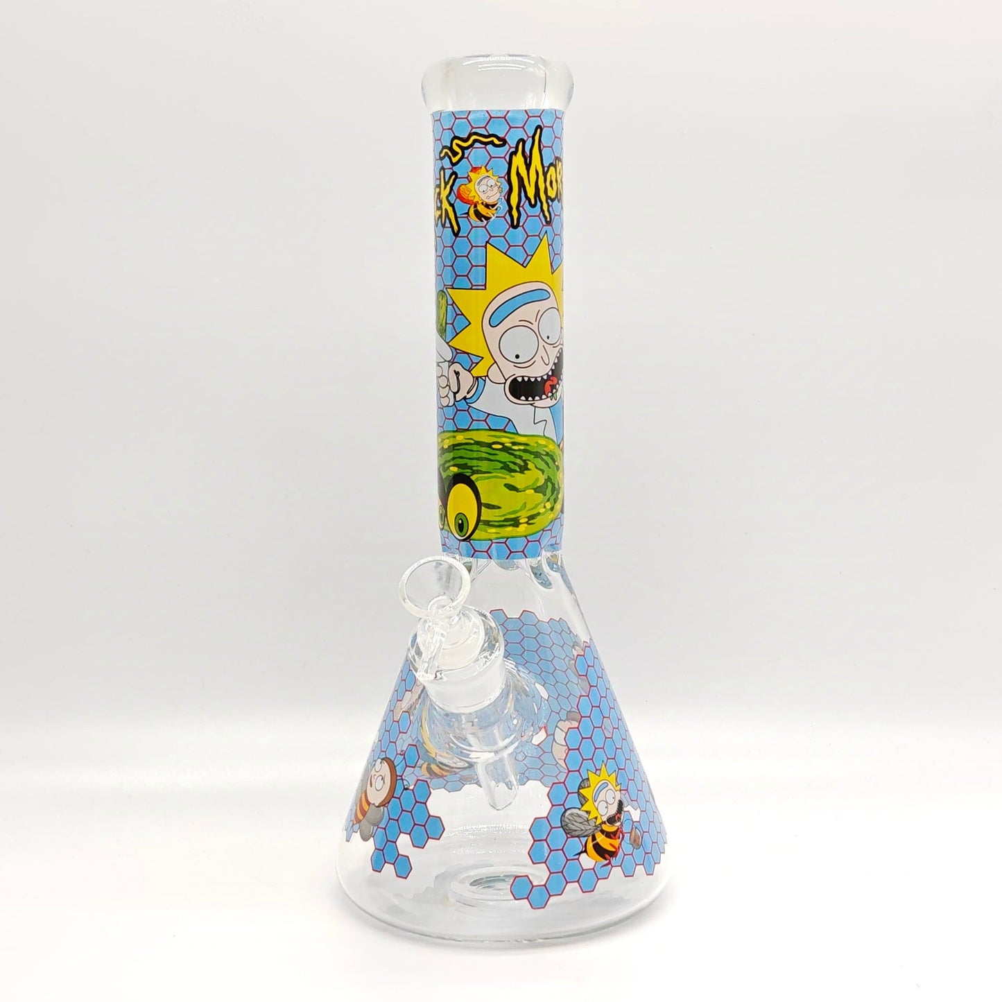 14" 7mm R&M Cartoon Beaker Glass Bong [P29]_7