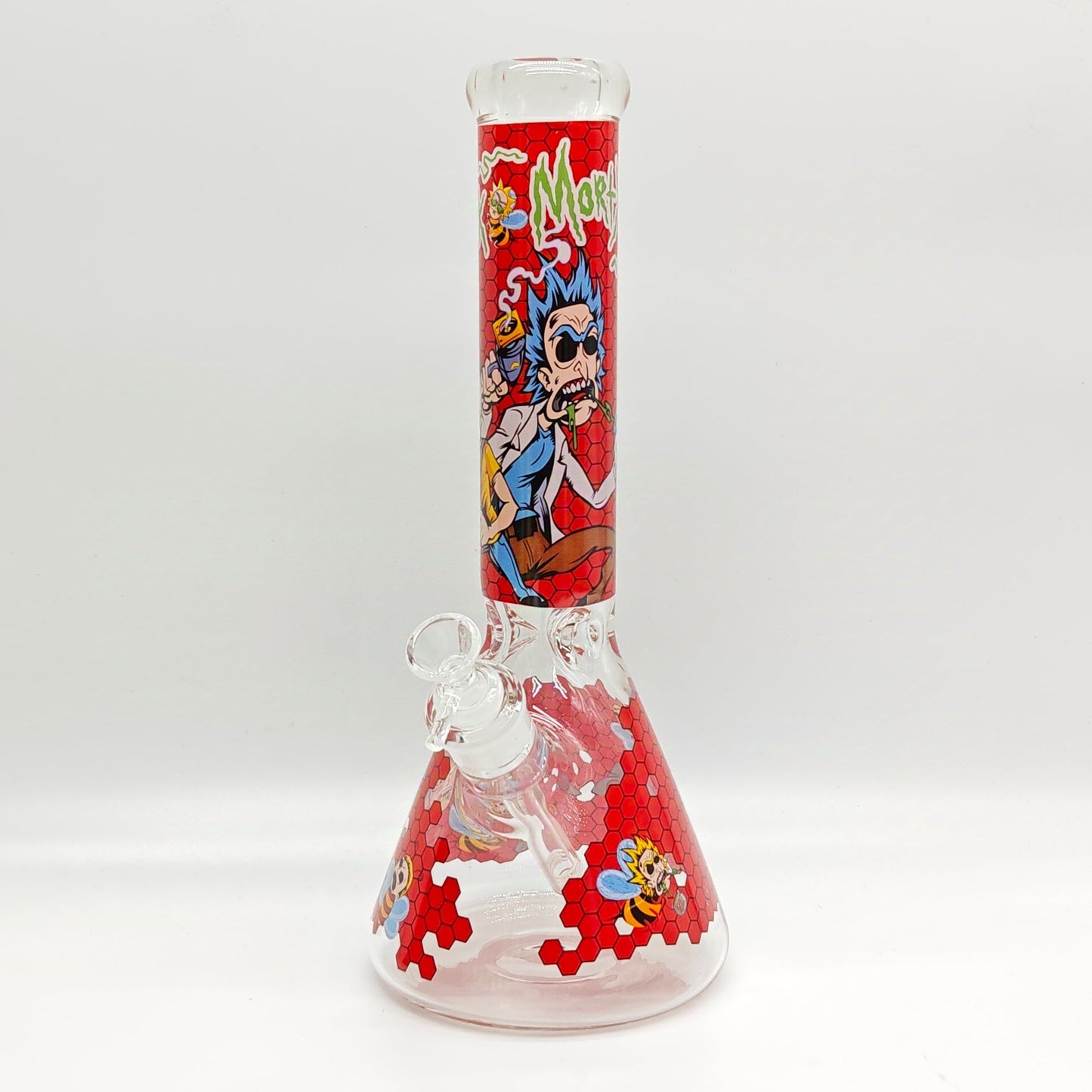 14" 7mm R&M Cartoon Beaker Glass Bong [P29]_4