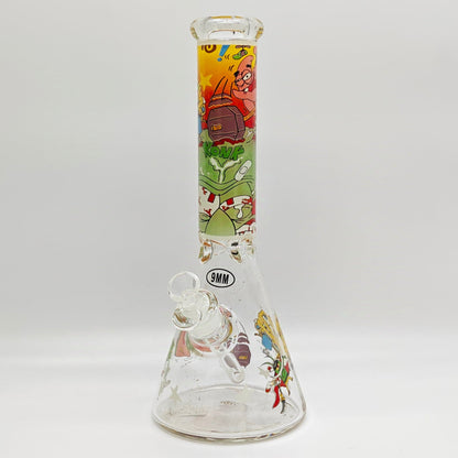 14" 9mm Cartoon Beaker Glass Bong [145009P]_5