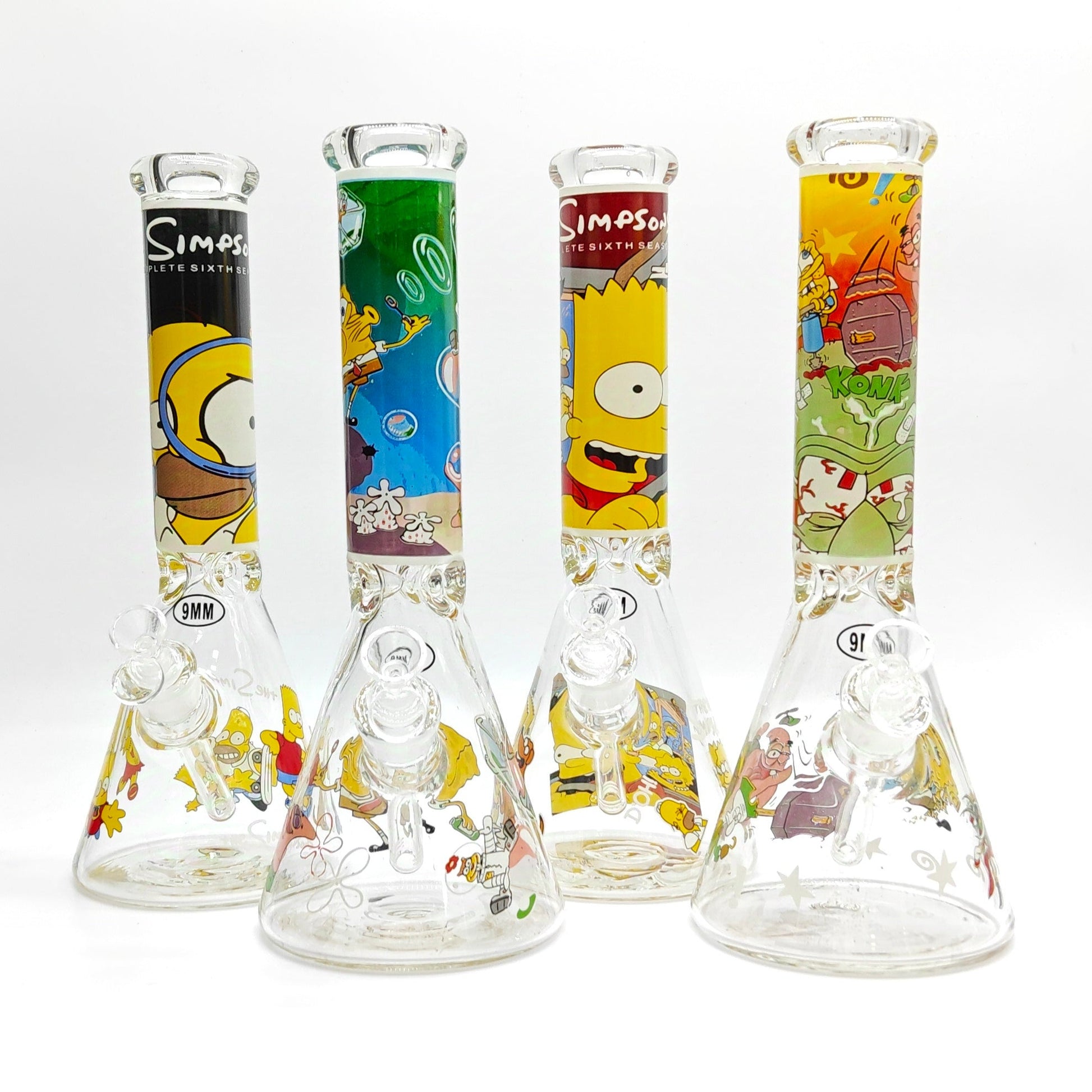 14" 9mm Cartoon Beaker Glass Bong [145009P]_0